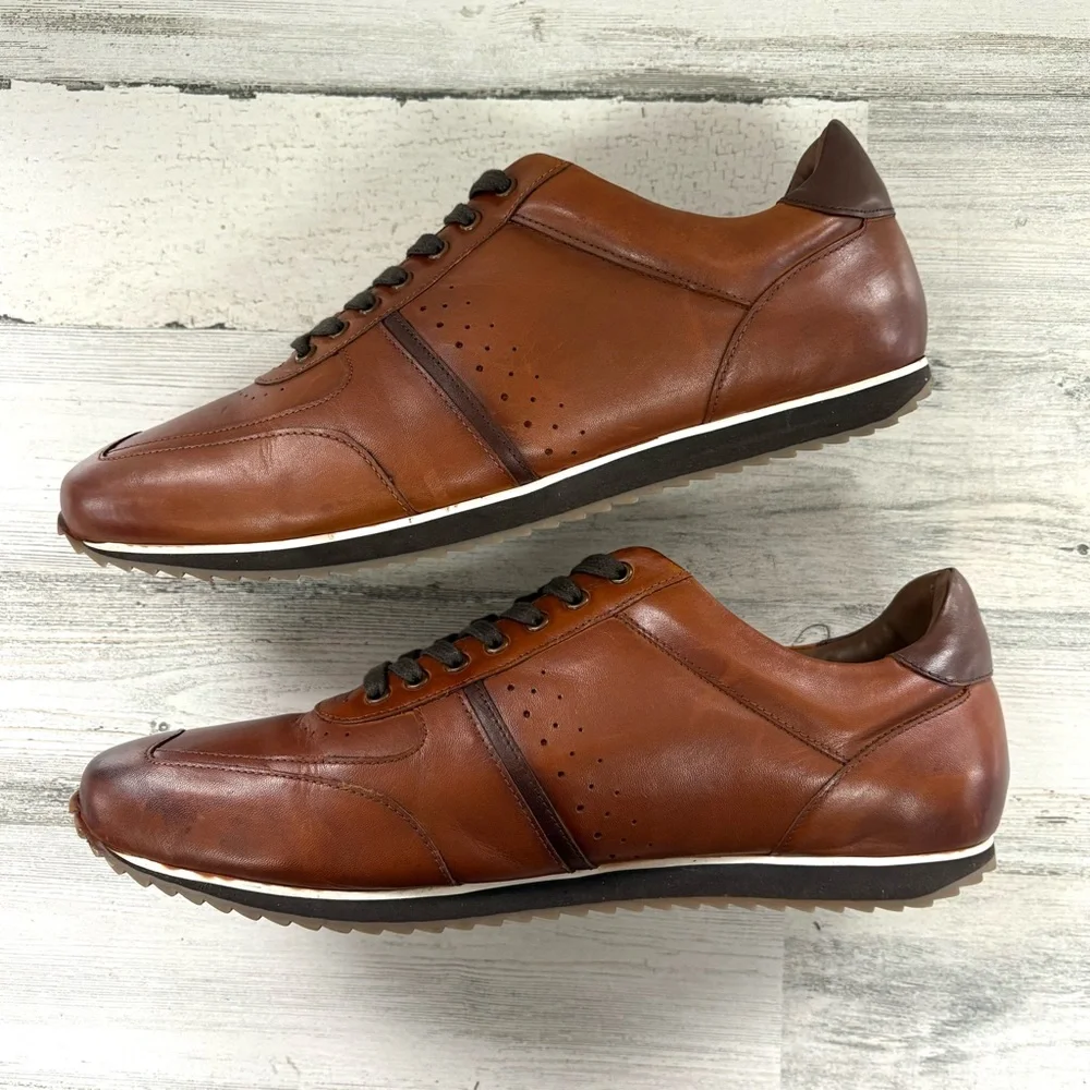 Men's Brown Leather Casual Sneakers